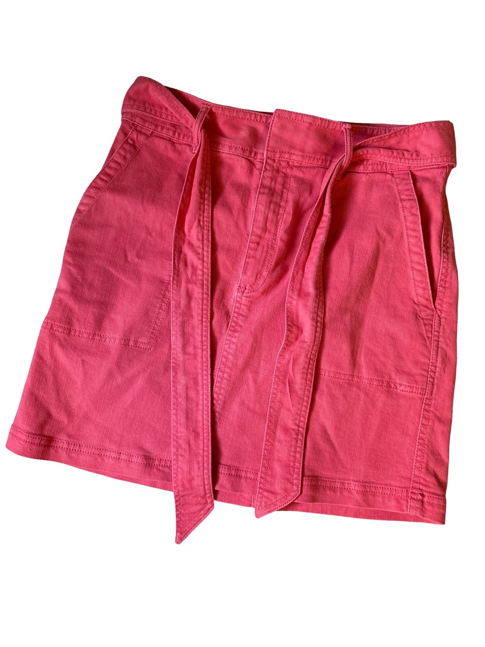 LOFT Coral-Pink Tie-Waist Skirt